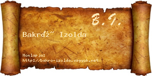 Bakró Izolda névjegykártya